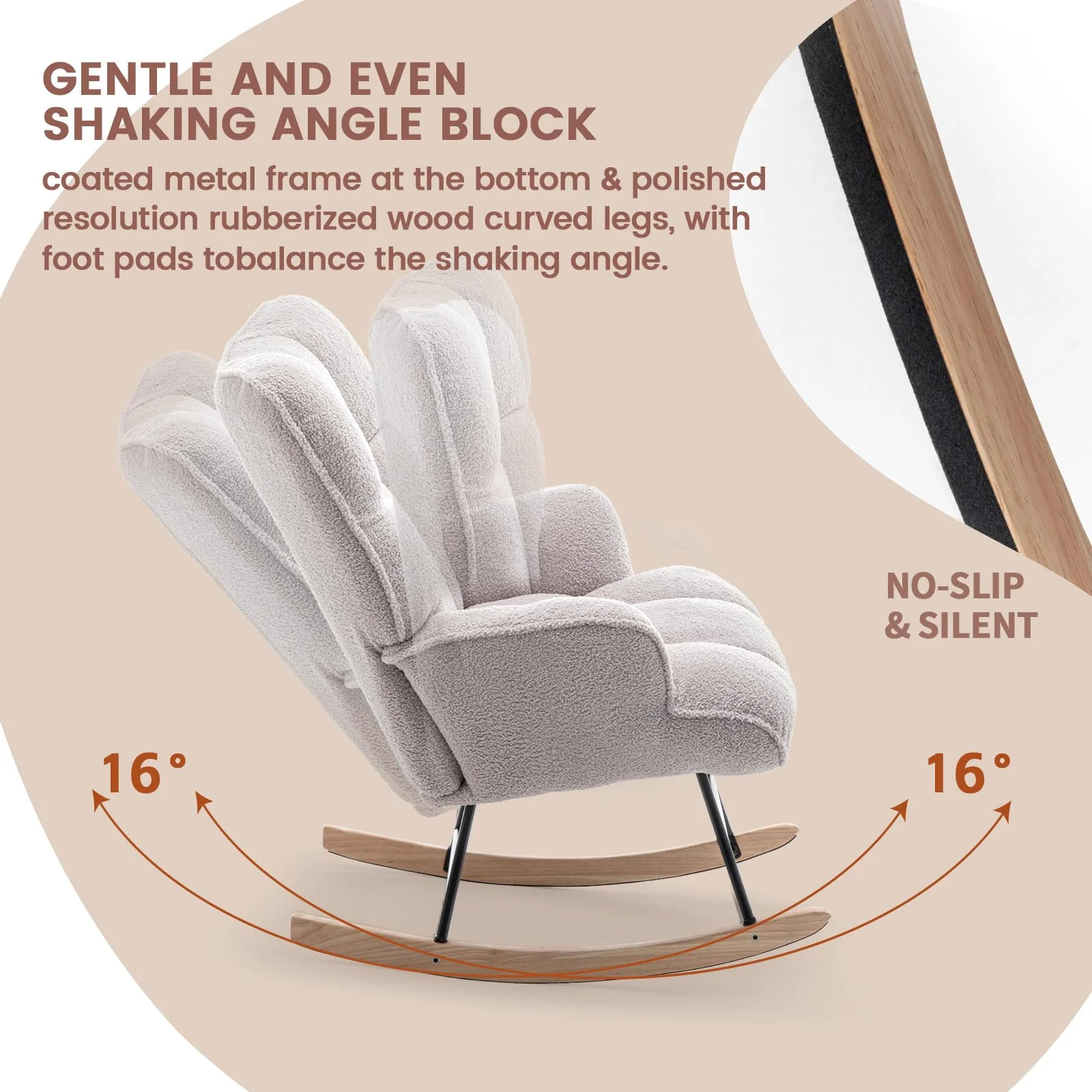 Nursery Rocking Chair with High Backrest - John Pierce Auto Care