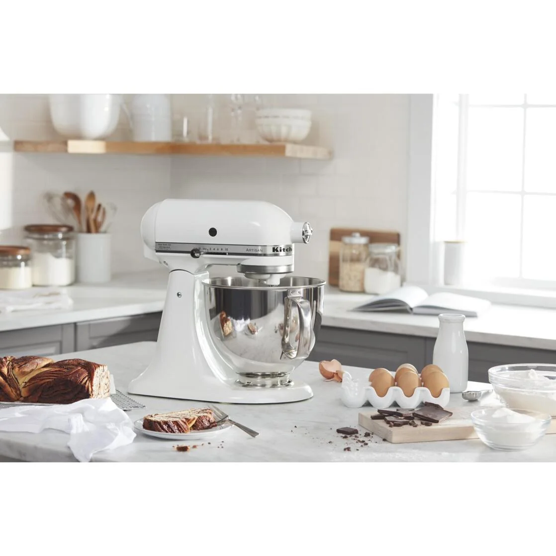 KitchenAid Artisan 5-Quart Stand Mixer, White - John Pierce Auto Care