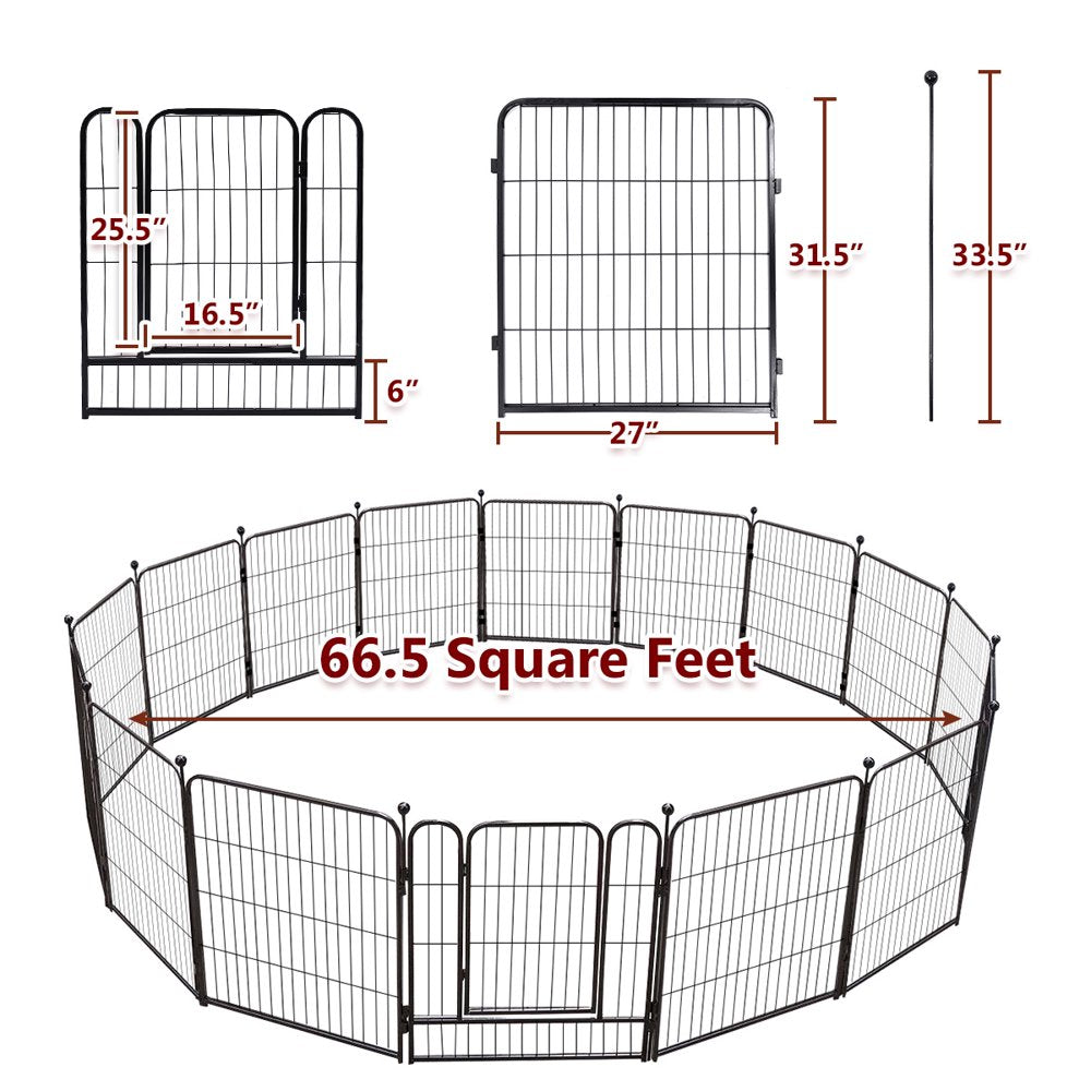 PawGiant Metal Dog Exercise Playpen Fence for Indoor \u0026amp; Outdoor, 16 Panels \u0026amp; 32\u0026#039;\u0026#039; Height - John Pierce Auto Care