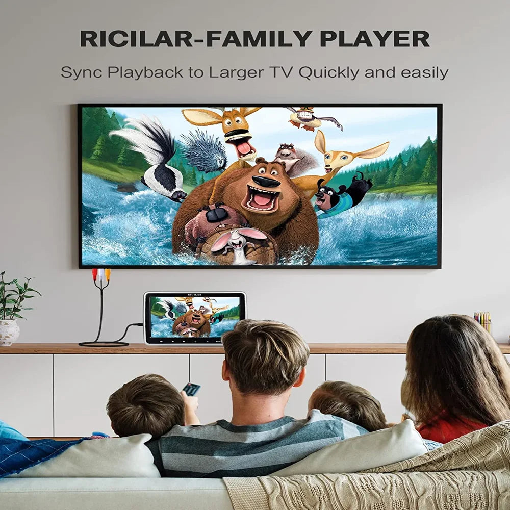 RICILAR Premium 10.5\u0026quot; Dual Screen Portable DVD Player for Car, Black ( 2 x DVD Player��Non built in battery ) - John Pierce Auto Care