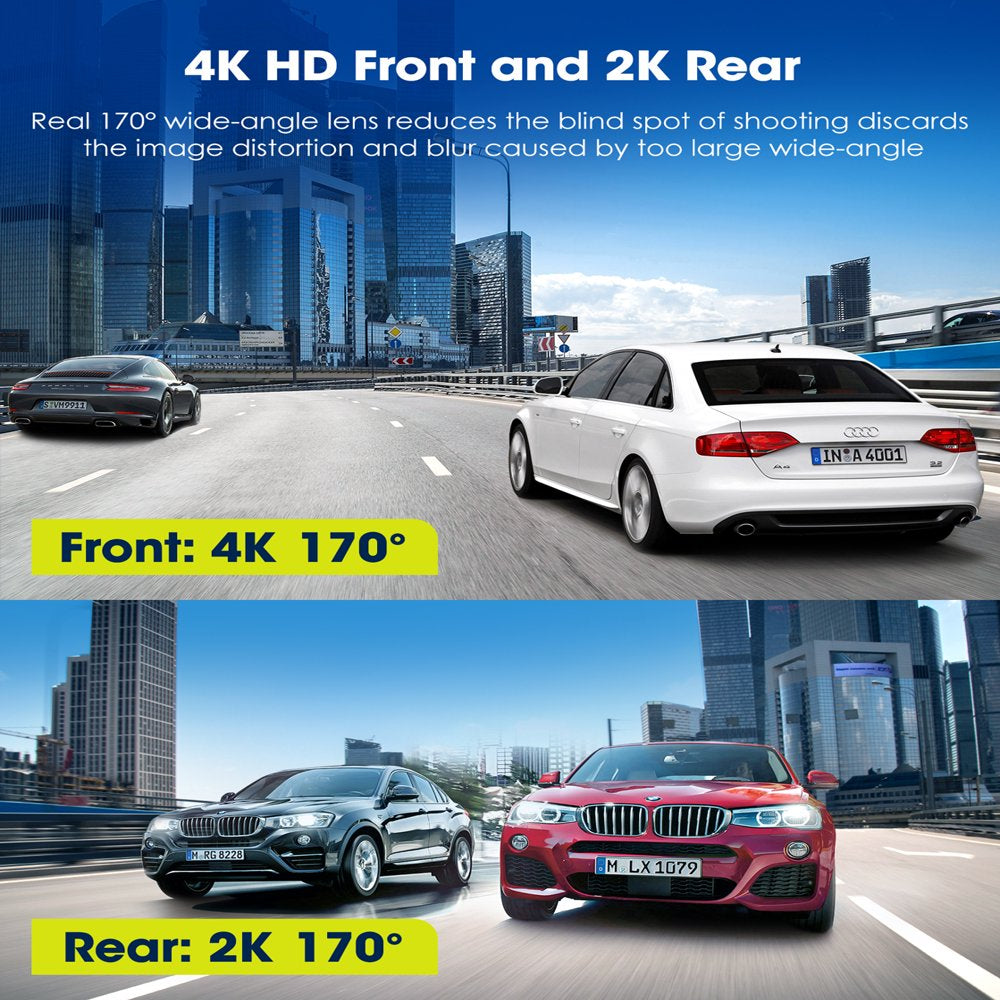 TOGUARD Dash Cam 4K with 5Ghz Wifi GPS, 4K 2K Dash Cam Front and Rear 3.16\u0026quot; Touch Screen with 64GB Memory Card - John Pierce Auto Care