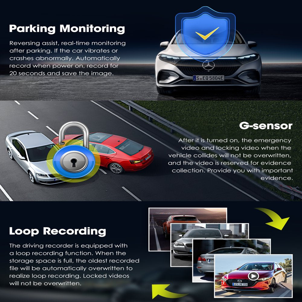 TOGUARD Dash Cam 4K with 5Ghz Wifi GPS, 4K 2K Dash Cam Front and Rear 3.16\u0026quot; Touch Screen with 64GB Memory Card - John Pierce Auto Care