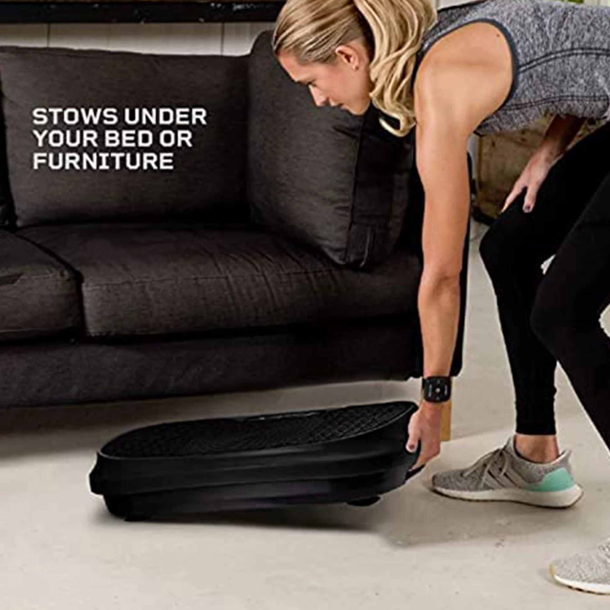 LifePro Waver Mini   Compact Vibration Plate Exercise Machine with Workout Bands, Black - John Pierce Auto Care