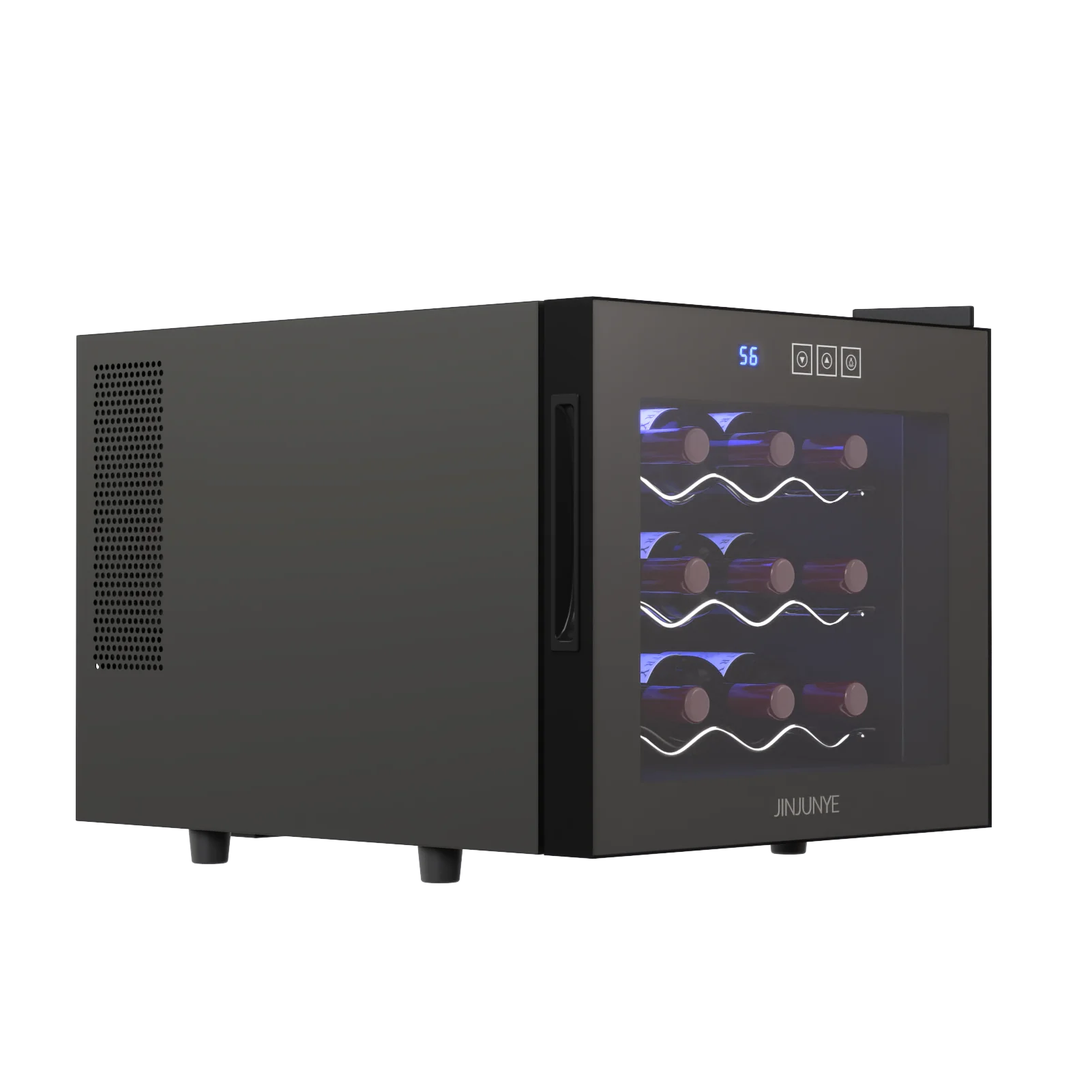 JINJUNYE Wine Cooler Refrigerator, 12 Bottle Wine Fridge Small, Countertop Wine Cooler with Temperature Control, Mini Freestanding Wine Cellars Glass Door for Home, Office, Bar, Gift for Men - John Pierce Auto Care