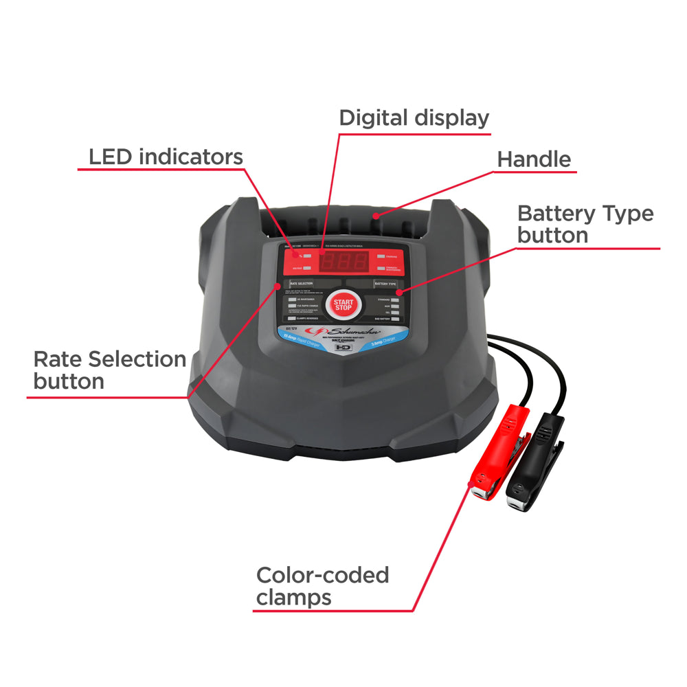 Schumache 15 Amp 6V\/12V Fully Automatic Battery Charger and Maintainer - John Pierce Auto Care