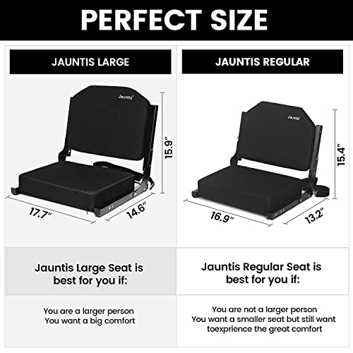 Jauntis Stadium Seats for Bleachers, Bleacher Seats with Ultra Padded Comfy Foam Backs and Cushion - John Pierce Auto Care