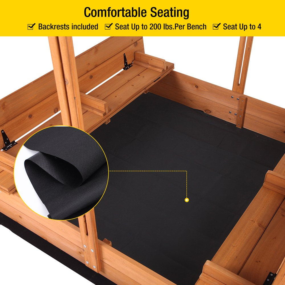 Morgete 47\u0026#039;\u0026#039; Outdoor Sandbox for Kids with Lid and Bench - John Pierce Auto Care