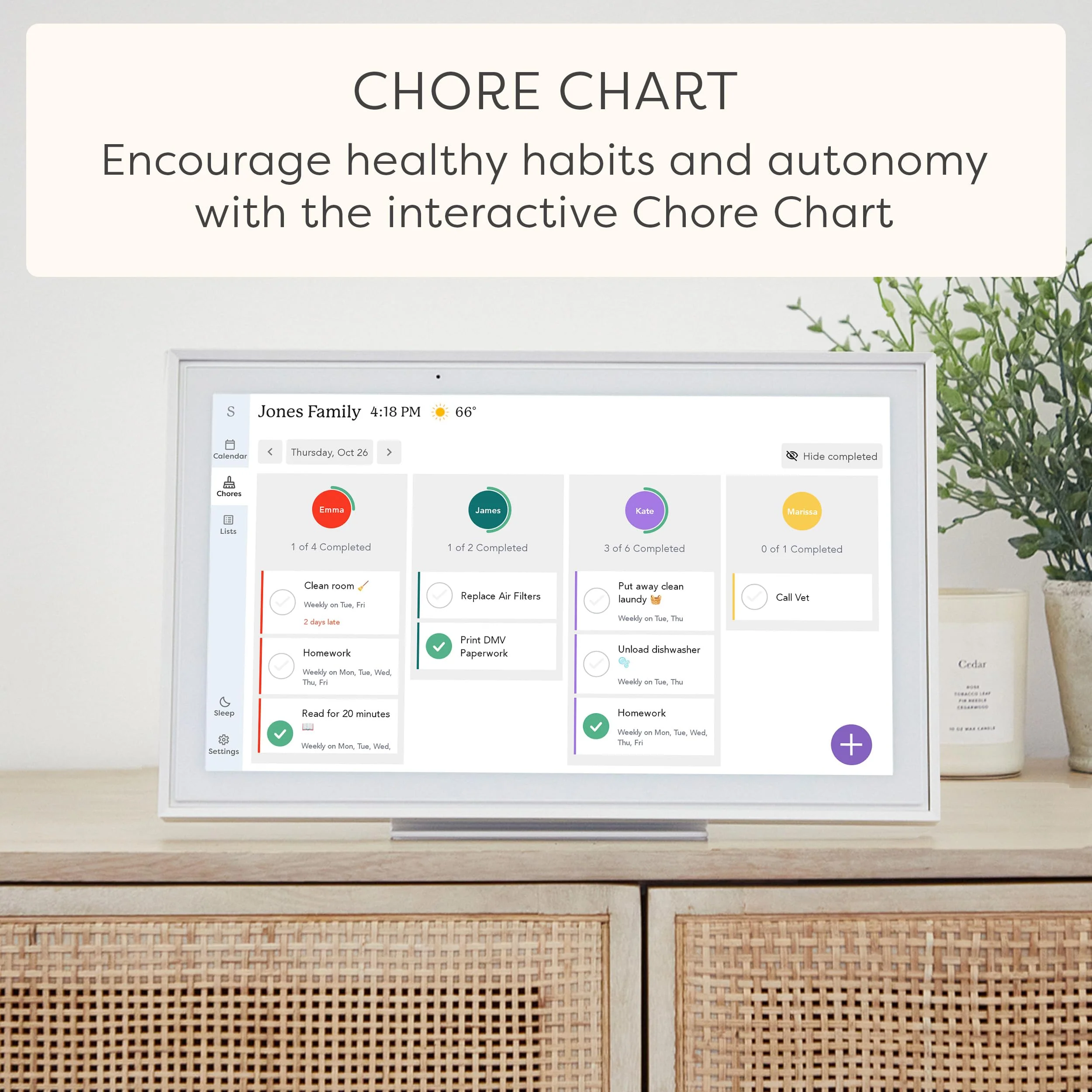 Skylight 15-inch Digital Calendar & Chore Chart - John Pierce Auto Care
