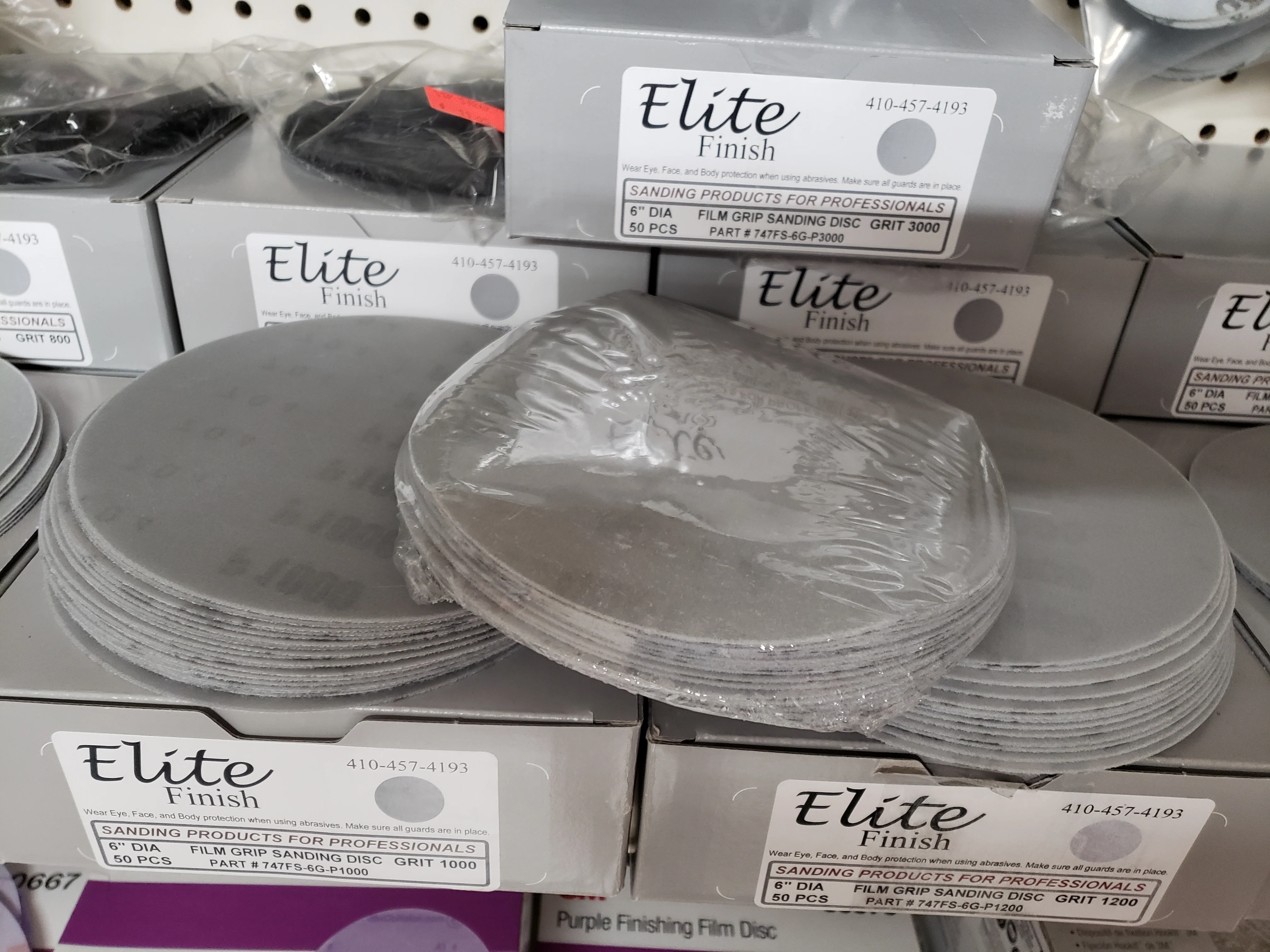 Elite Finish Disc 6'' Gripon 1000 Grit Sandpaper 50 pack Wet or Dry - John Pierce Auto Care