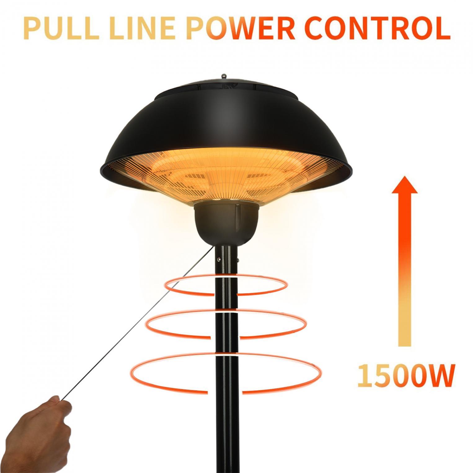Patio Outdoor Freestanding Electric Patio Heater, Infrared Heater, Hammered Bronze Finished, Portable Heater suitable as a Balcony Heater, BBQ and Outdoor Party Heater - John Pierce Auto Care