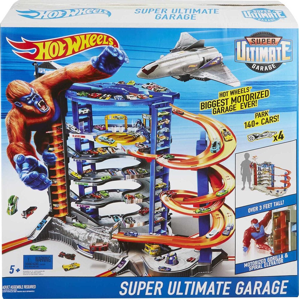 Hot Wheels Track Set with 4 1\u0026#58;64 Scale Toy Cars, Super Ultimate Garage, Over 3 Feet Tall - John Pierce Auto Care