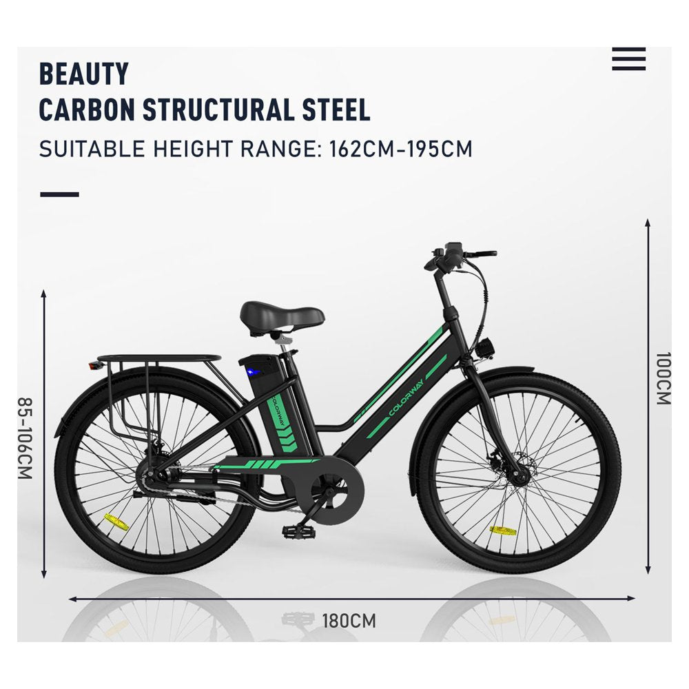COLORWAY 26\u0026quot; Electric Bike for Woman, 500W Powerful Motor, 36V 12AH Removable Battery - John Pierce Auto Care