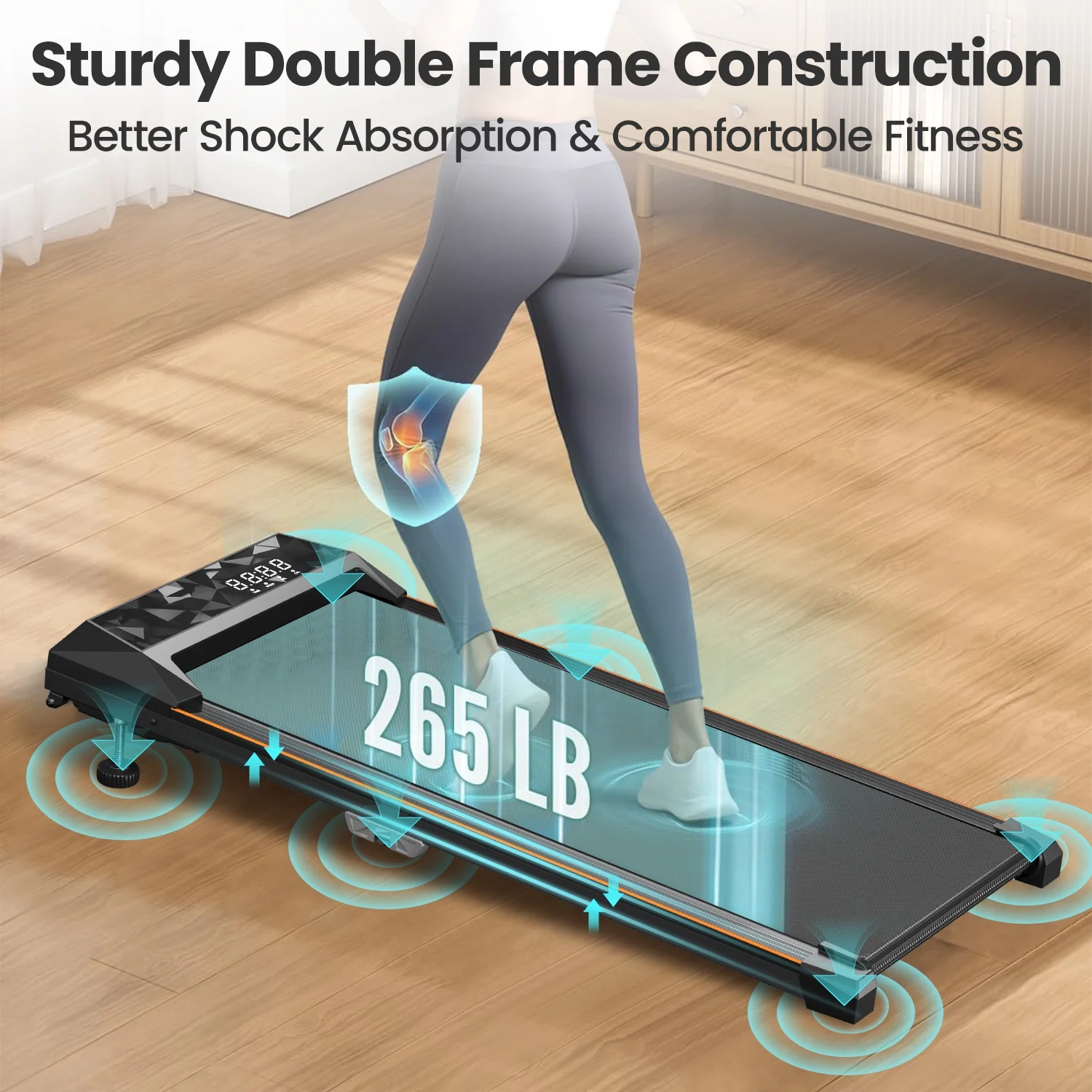 CoolHut Walking Pad, Under Desk Treadmill, 4 in 1 Home\/Office Treadmill, No Installation, Low Noise, LED Display, 265 lb. Capacity with Remote Control - John Pierce Auto Care