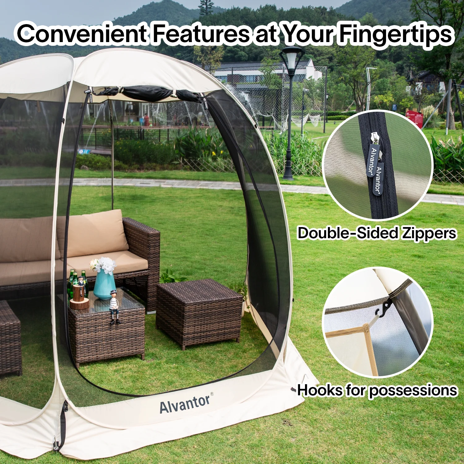 Screen Room House 10x10 Outdoor Family Camping Tent Pop Up Sun Shade Canopy Dining Gazebo by Alvantor - John Pierce Auto Care