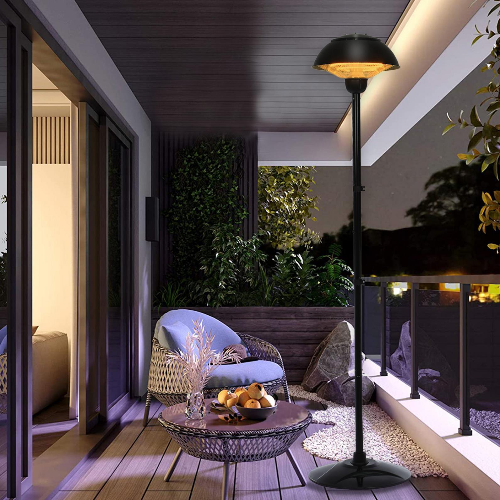 Patio Outdoor Freestanding Electric Patio Heater, Infrared Heater, Hammered Bronze Finished, Portable Heater suitable as a Balcony Heater, BBQ and Outdoor Party Heater - John Pierce Auto Care