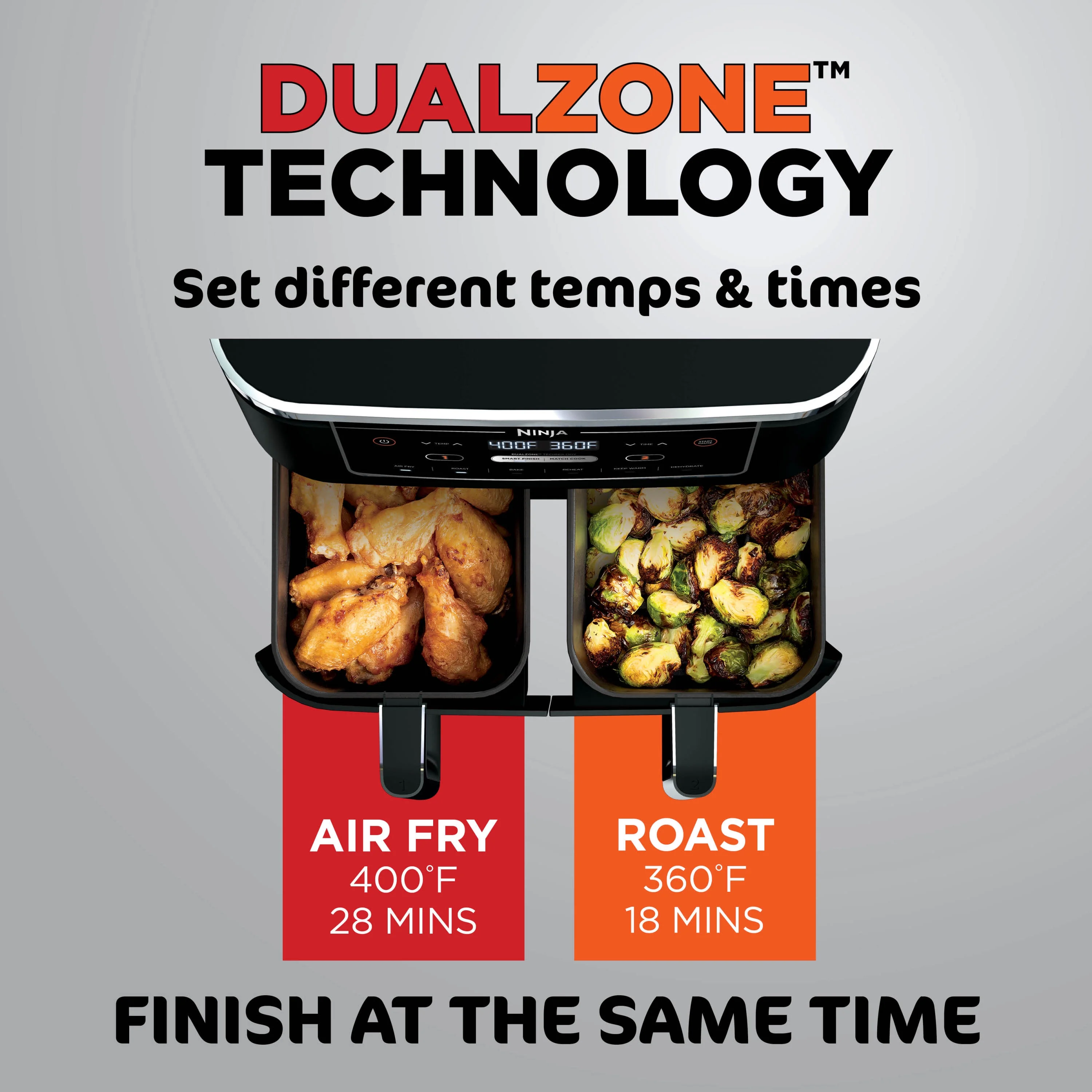 Ninja Foodi DZ300W 10-Quart 6-in-1 DualZone 2-Basket Air Fryer - John Pierce Auto Care