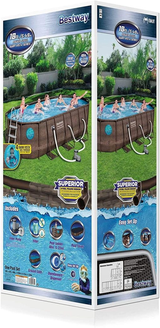 18ft x 9ft x 48 inch Swimming Pool Set with Pump and Maintenance Kit - John Pierce Auto Care