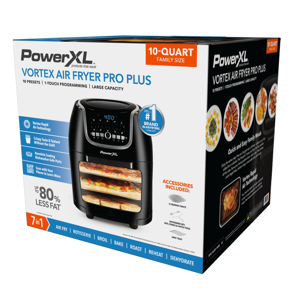 PowerXL Vortex Air Fryer Pro plus 10 Quart Capacity, Black, 1700 Watts - John Pierce Auto Care