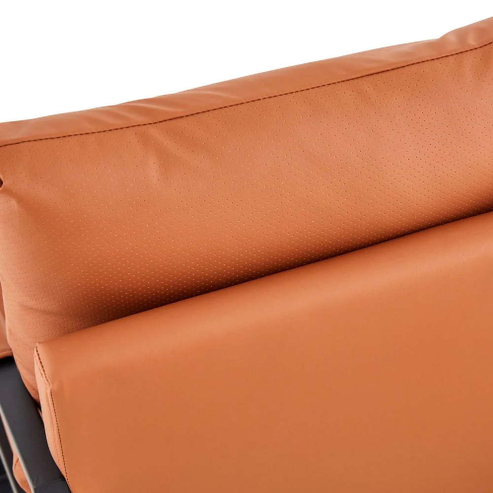GVJMTKP Modern Two Seater Sofa Chair with 2 Pillows   PU Leather High Density Foam Black Coated Metal Frame.BrownSF D008 BR - John Pierce Auto Care