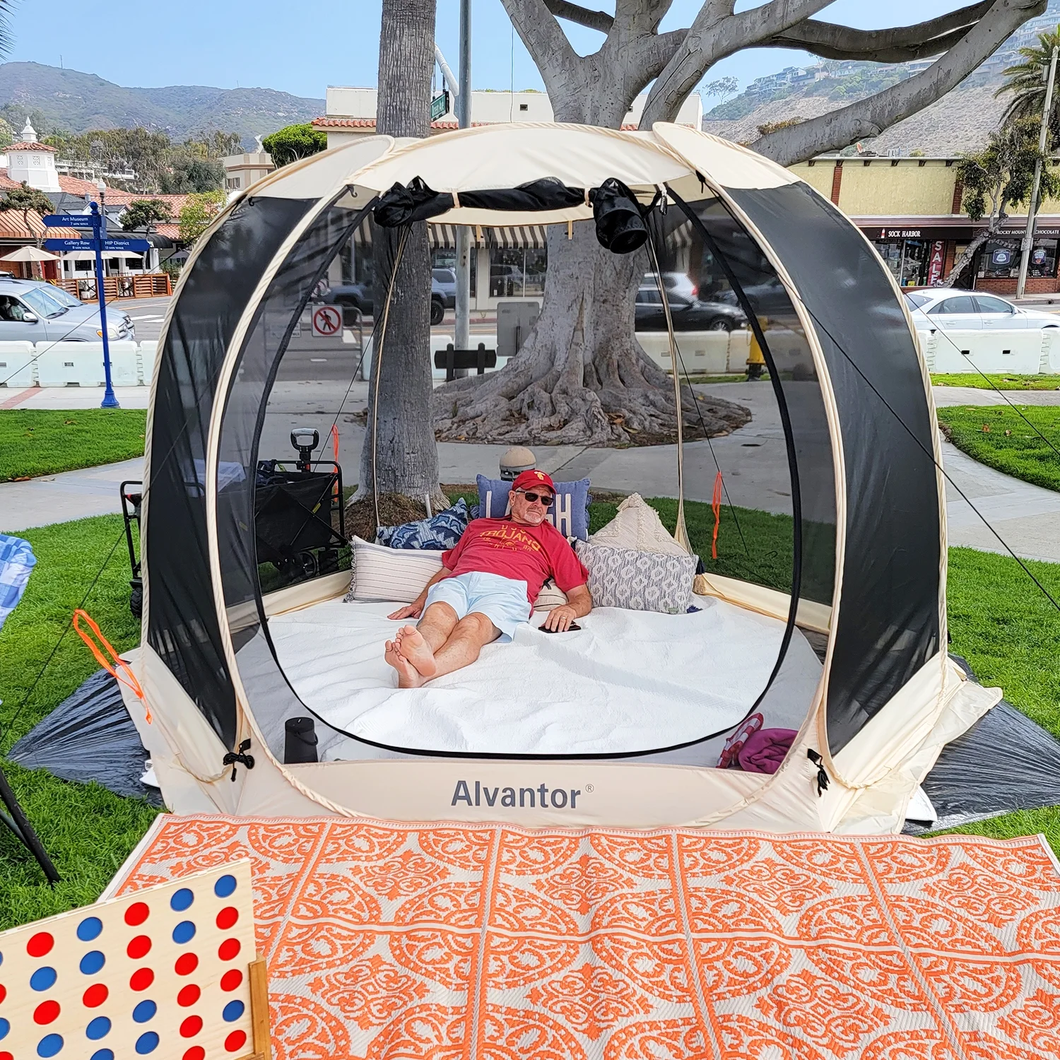 Screen Room House 10x10 Outdoor Family Camping Tent Pop Up Sun Shade Canopy Dining Gazebo by Alvantor - John Pierce Auto Care