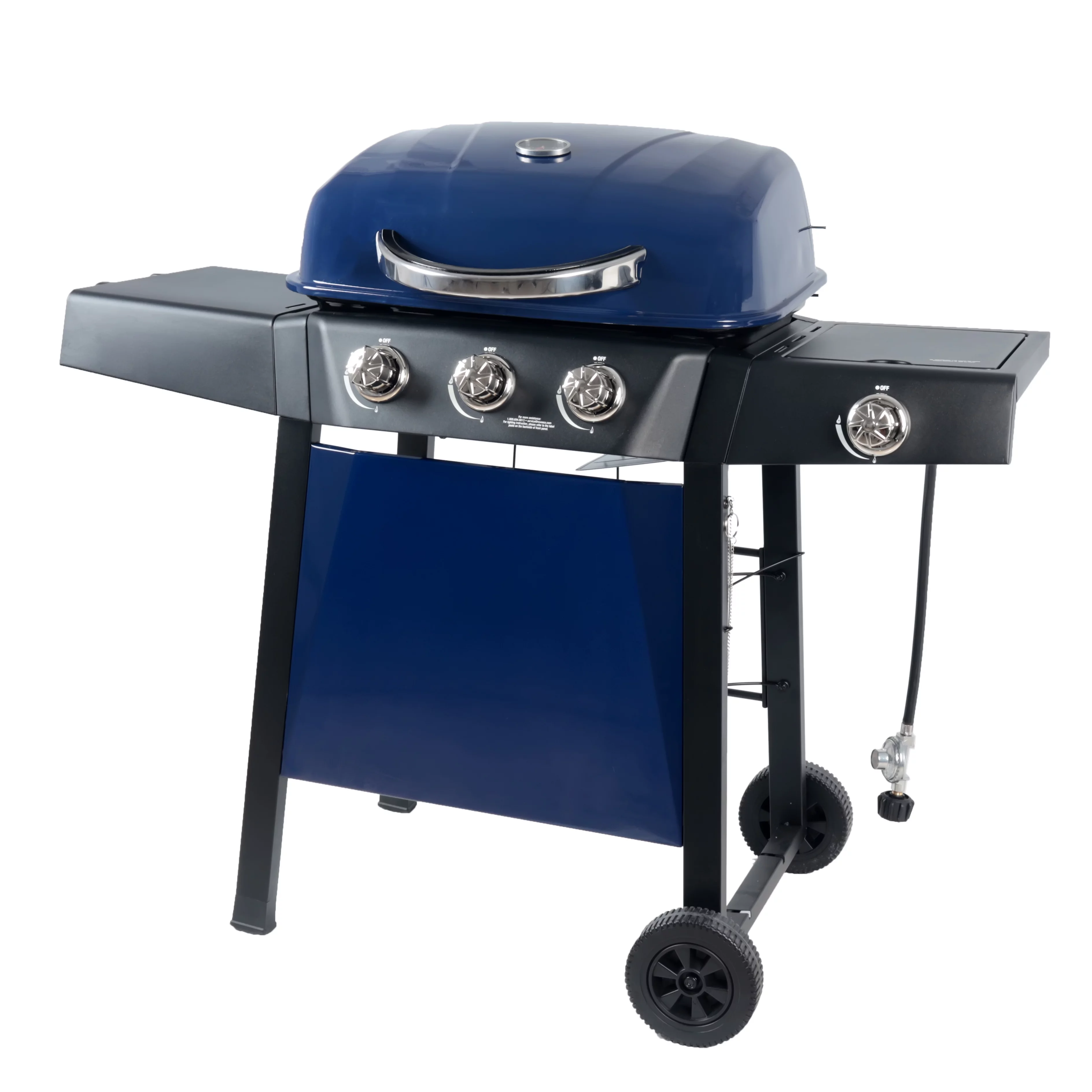 RevoAce 3 Burner Propane Gas Grill Including a Side Burner, Blue Sapphire, GBC1729WBS, New - John Pierce Auto Care