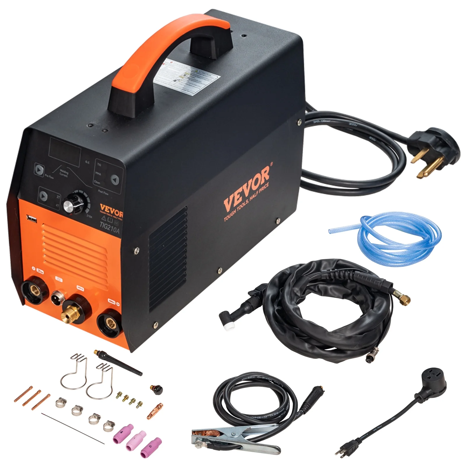 VEVOR TIG Welder, 210Amp 3 in 1, 110\/220V Dual Voltage HF TIG\/Stick\/Clean Welding Machine w\/ USB, IGBT Inverter \u0026amp; Torch, Digital Arc Welder for Stainless Steel, Iron, Mild Steel, Copper, and Nickel - John Pierce Auto Care