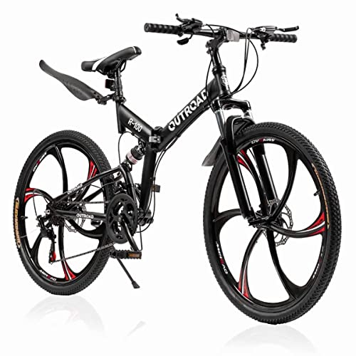 Outroad Folding Mountain Bike 26 Inch for Adult, 21 Speed Dual Suspension MTB Foldable Bicycle - John Pierce Auto Care