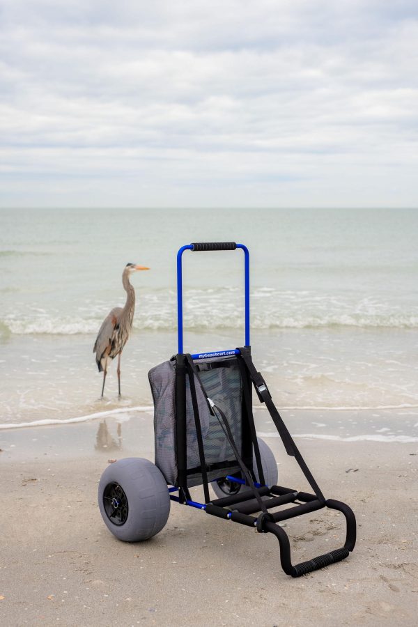 My Beach Cart Heavy Duty Folding Beach Cart with Big Wheels and Balloon Tires to Glide Over Sand - John Pierce Auto Care