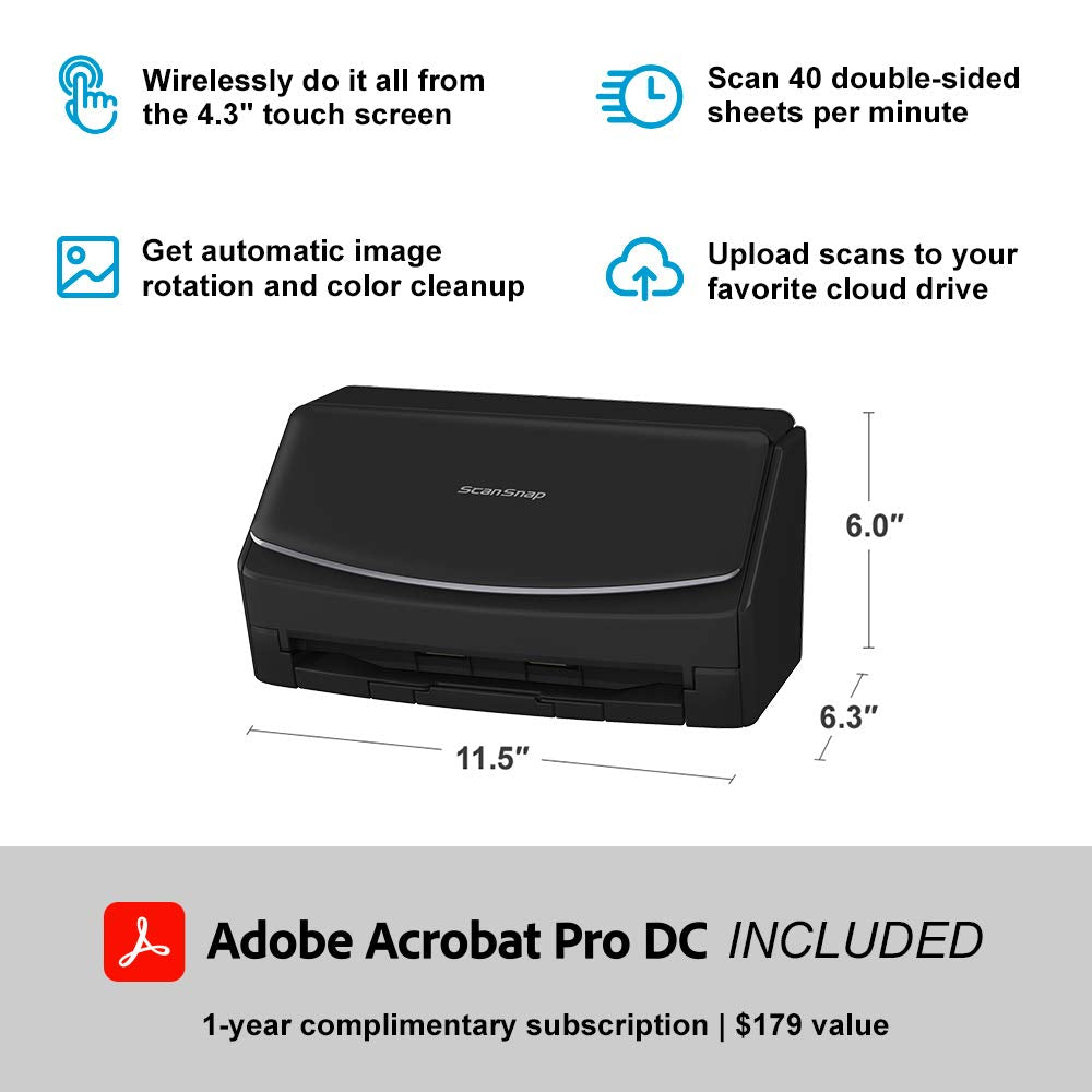 ScanSnap Wireless or USB High Speed Cloud Enabled Document, Photo \u0026amp; Receipt Scanner - John Pierce Auto Care