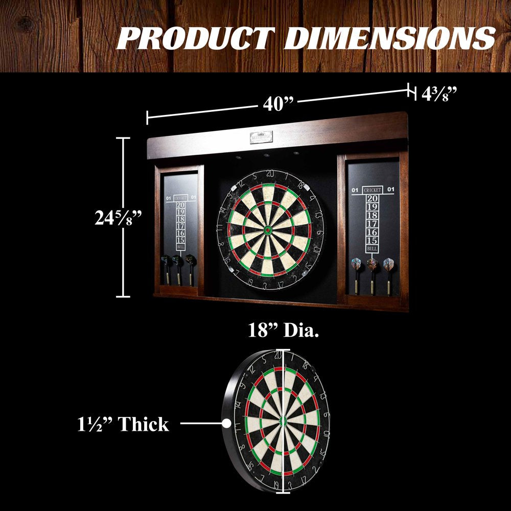 Barrington 40 Inch Dartboard Cabinet with LED Lights, 40 Inch X 4.375 Inch X 24.625 Inch - John Pierce Auto Care
