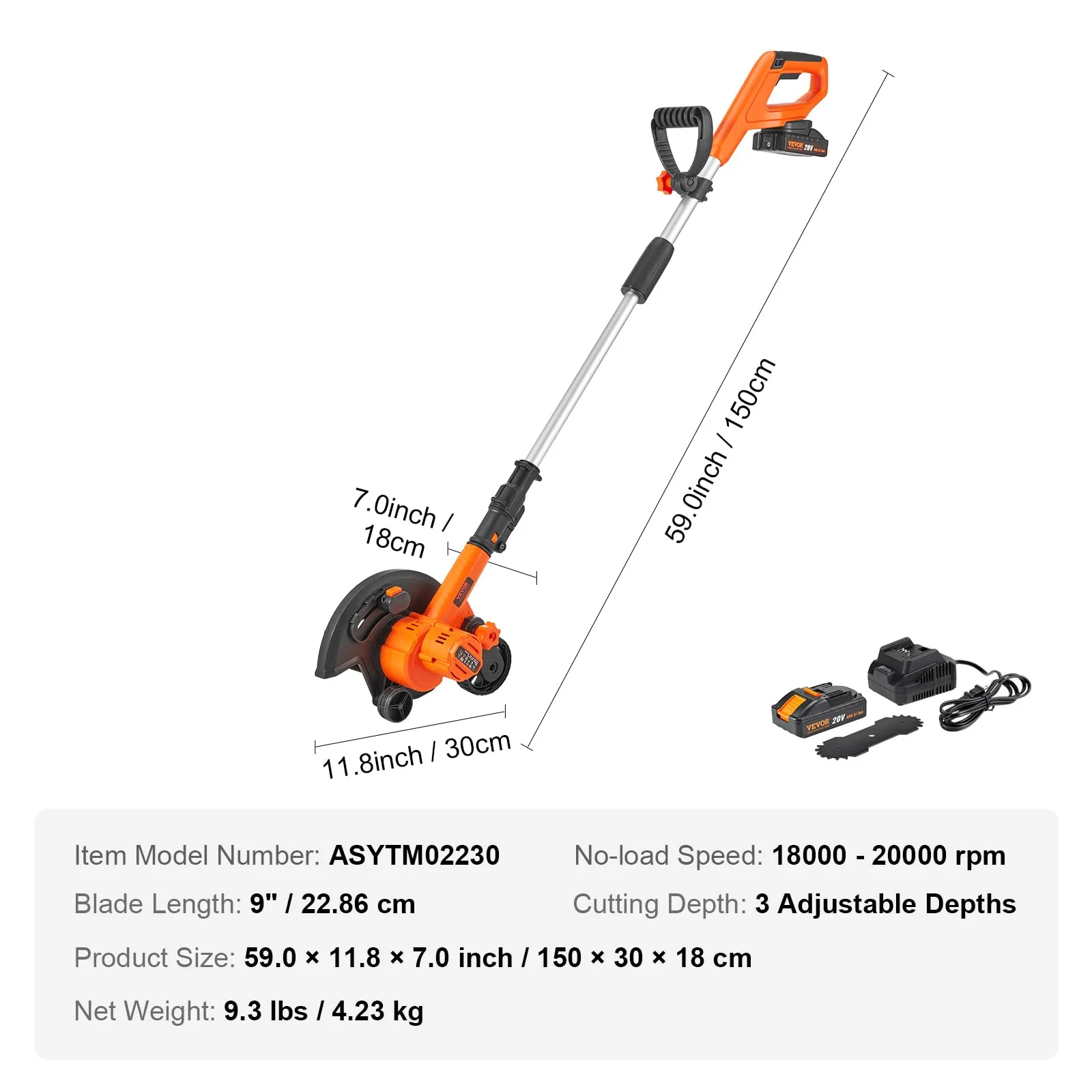 VEVOR 20V Cordless Lawn Edger - John Pierce Auto Care