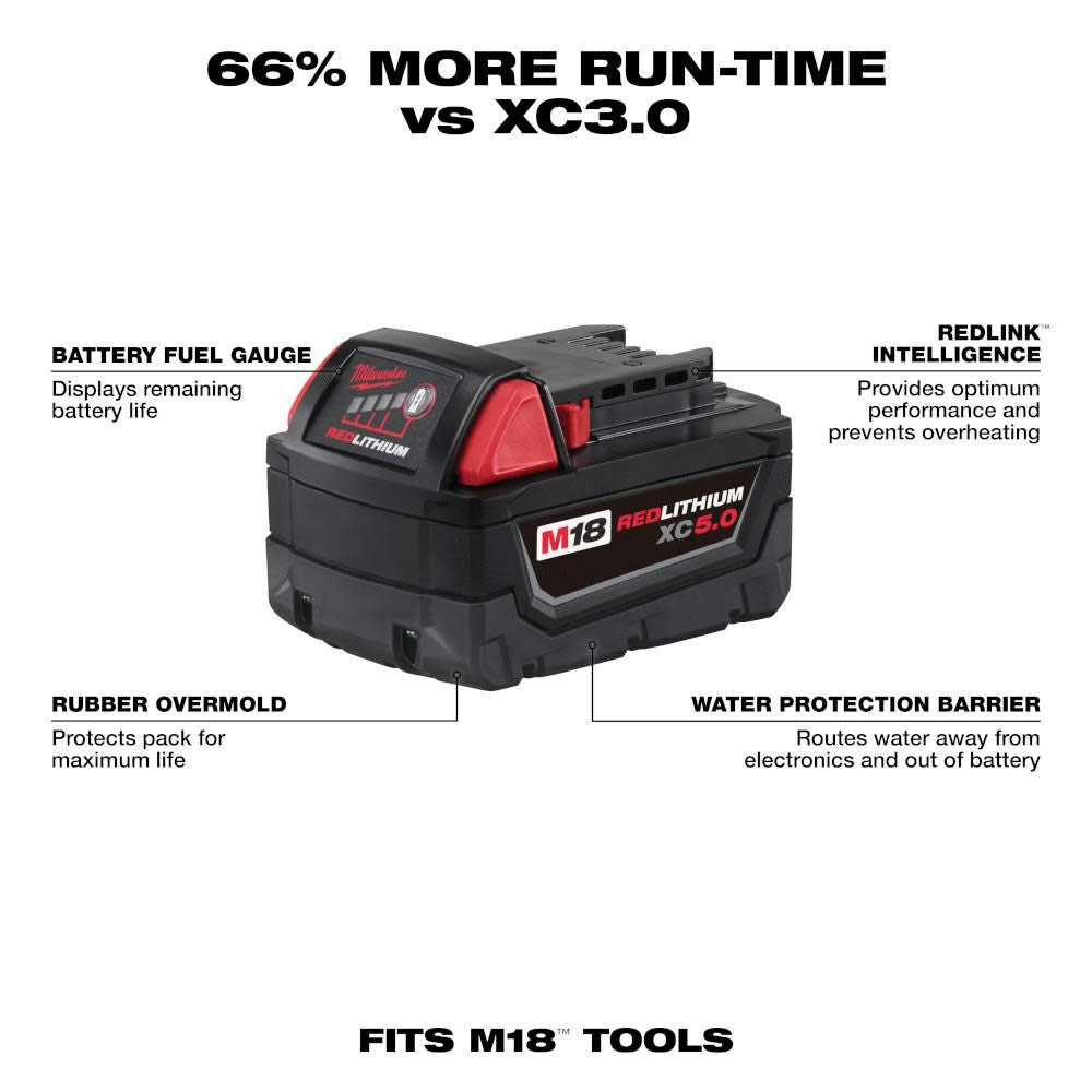 Milwaukee M18 5.0Ah XC Battery Pack - John Pierce Auto Care