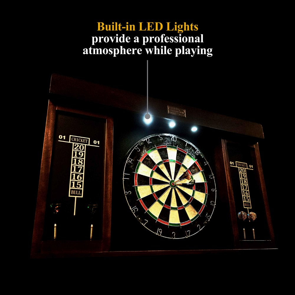 Barrington 40 Inch Dartboard Cabinet with LED Lights, 40 Inch X 4.375 Inch X 24.625 Inch - John Pierce Auto Care