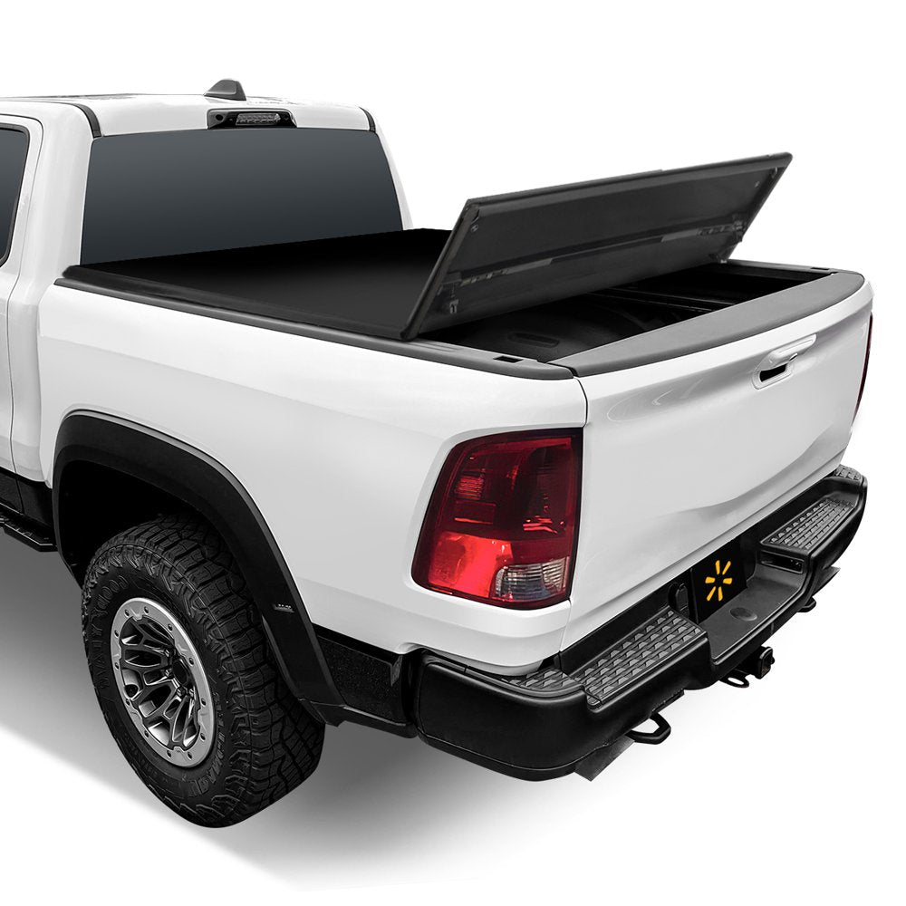Auto Drive Soft Tri Fold Truck Bed Tonneau Cover Fits 02 18 Dodge Ram 1500 8Ft Bed - John Pierce Auto Care