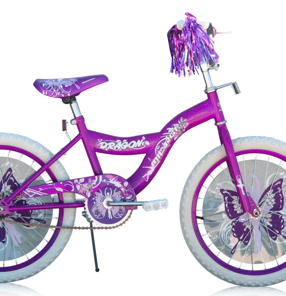 PlayWorld 20\u0026quot; BMX S Type Frame Bicycle Coaster Brake One Piece Crank Purple Rims White Tire Kid\u0026#039;s Bike   Purple - John Pierce Auto Care