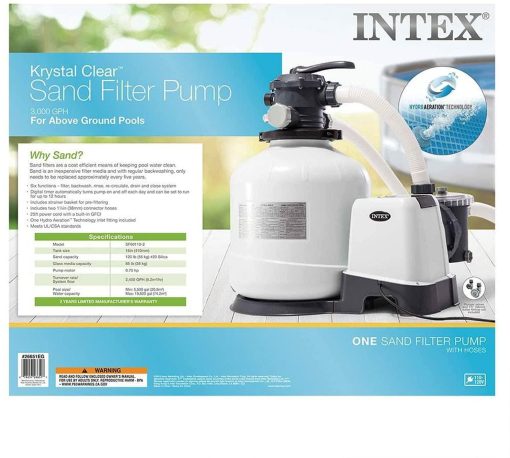 3000 GPH Above Ground Pool Sand Filter Pump w\/ Deluxe Pool Maintenance Kit - John Pierce Auto Care