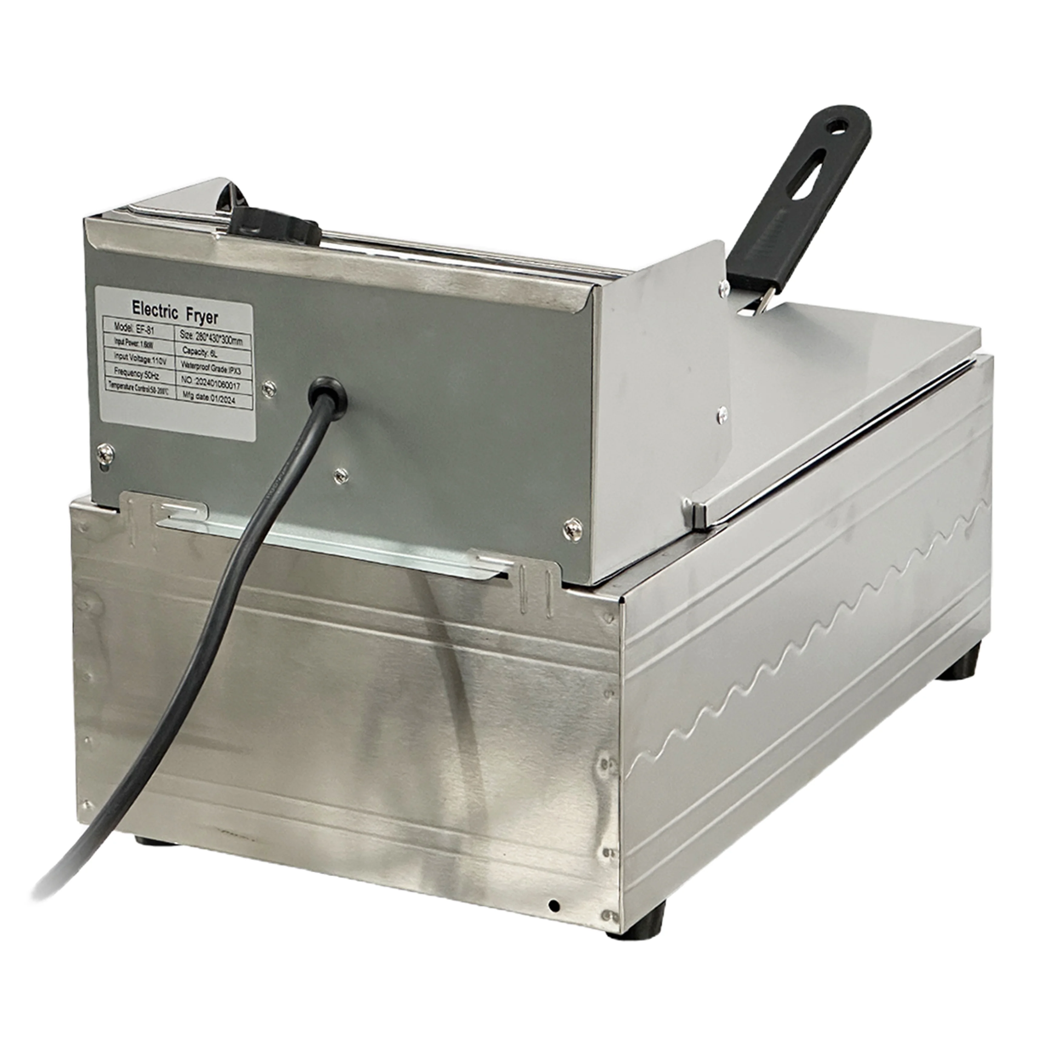 1600W Electric Deep Fryer, Stainless Steel Countertop Fryer Large Capacity, Thickening Multi functional Fryer Commercial Single chamber 2.5 Gallon - John Pierce Auto Care