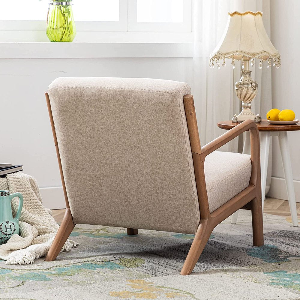 Bonzy Home Mid Century Modern Accent Chair with Solid Wood Frame - John Pierce Auto Care