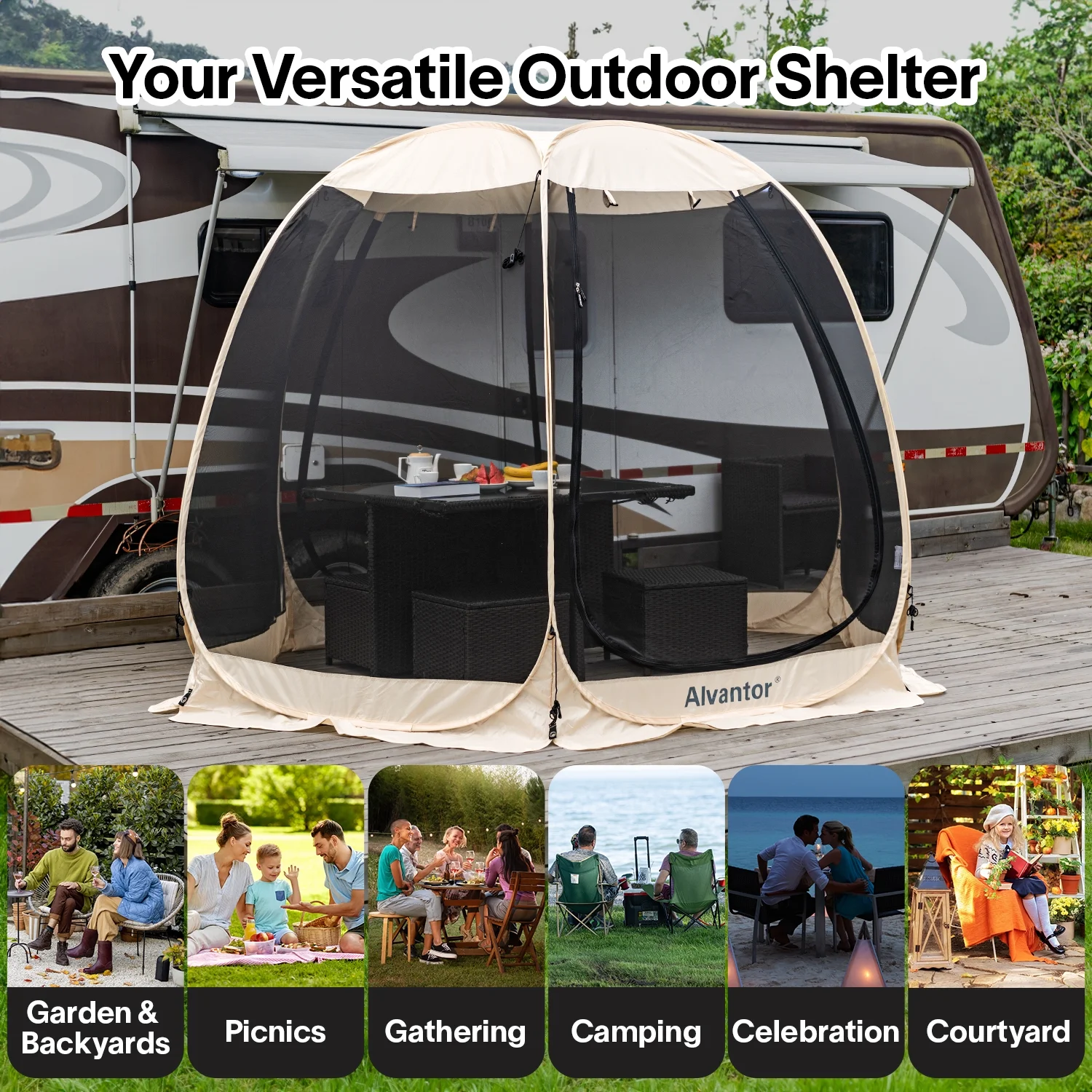 Screen House Camping Room Pop Up Gazebo 10\u0026#039;X10\u0026#039; Instand Canopy - John Pierce Auto Care