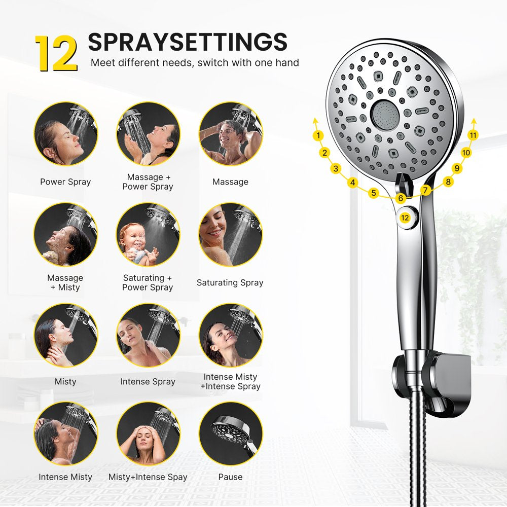 Ambicasa Luxury Dual Showerhead Combo, 10\u0026quot; Rainfall Shower Head \u0026amp; 5\u0026quot; Handheld High Pressure Shower Head - John Pierce Auto Care
