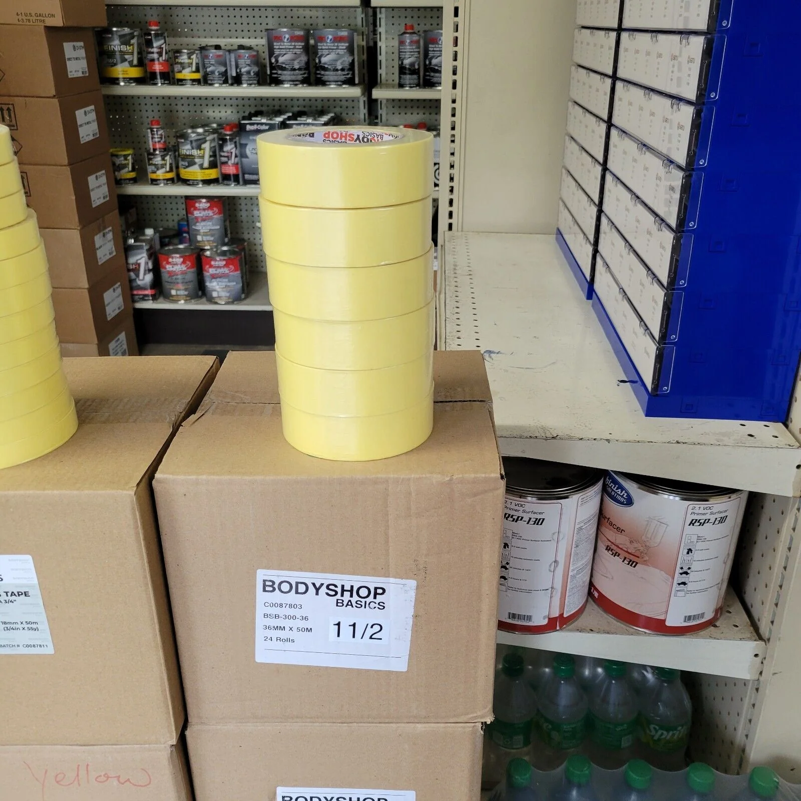 Body Shop MASKING TAPE 11/2 inch (24 Rolls) 4 sleeves Automotive Tape - John Pierce Auto Care