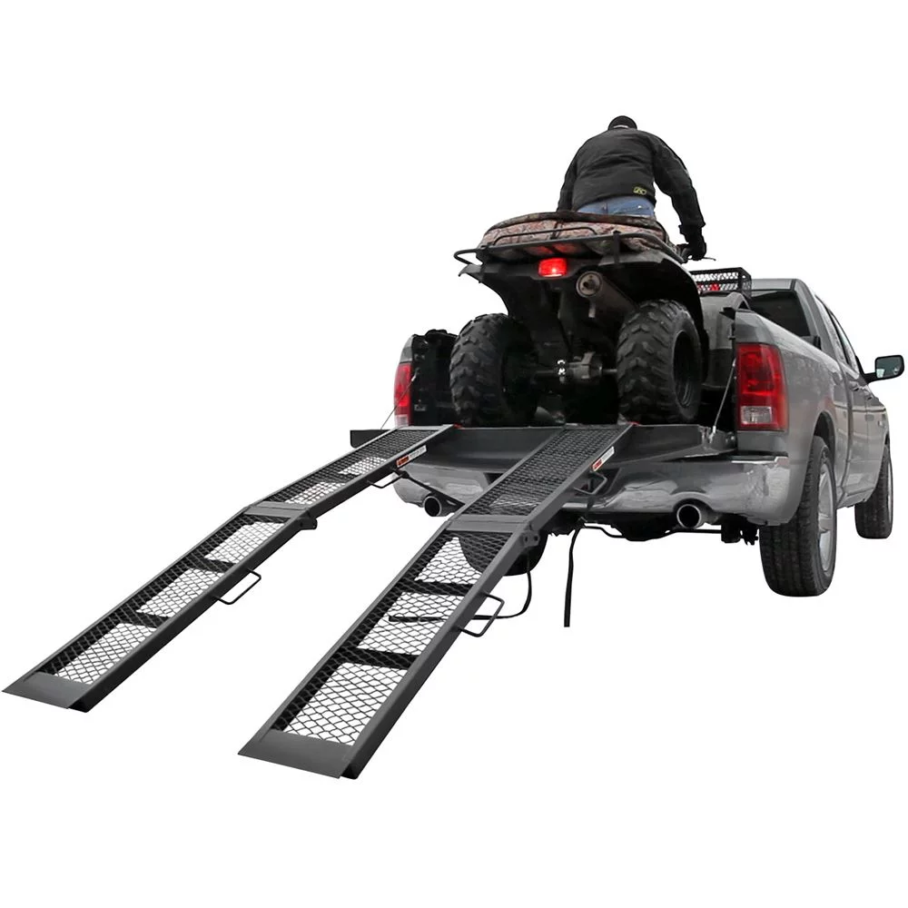 90in Black Steel Dual Runner Folding ATV Ramps - John Pierce Auto Care