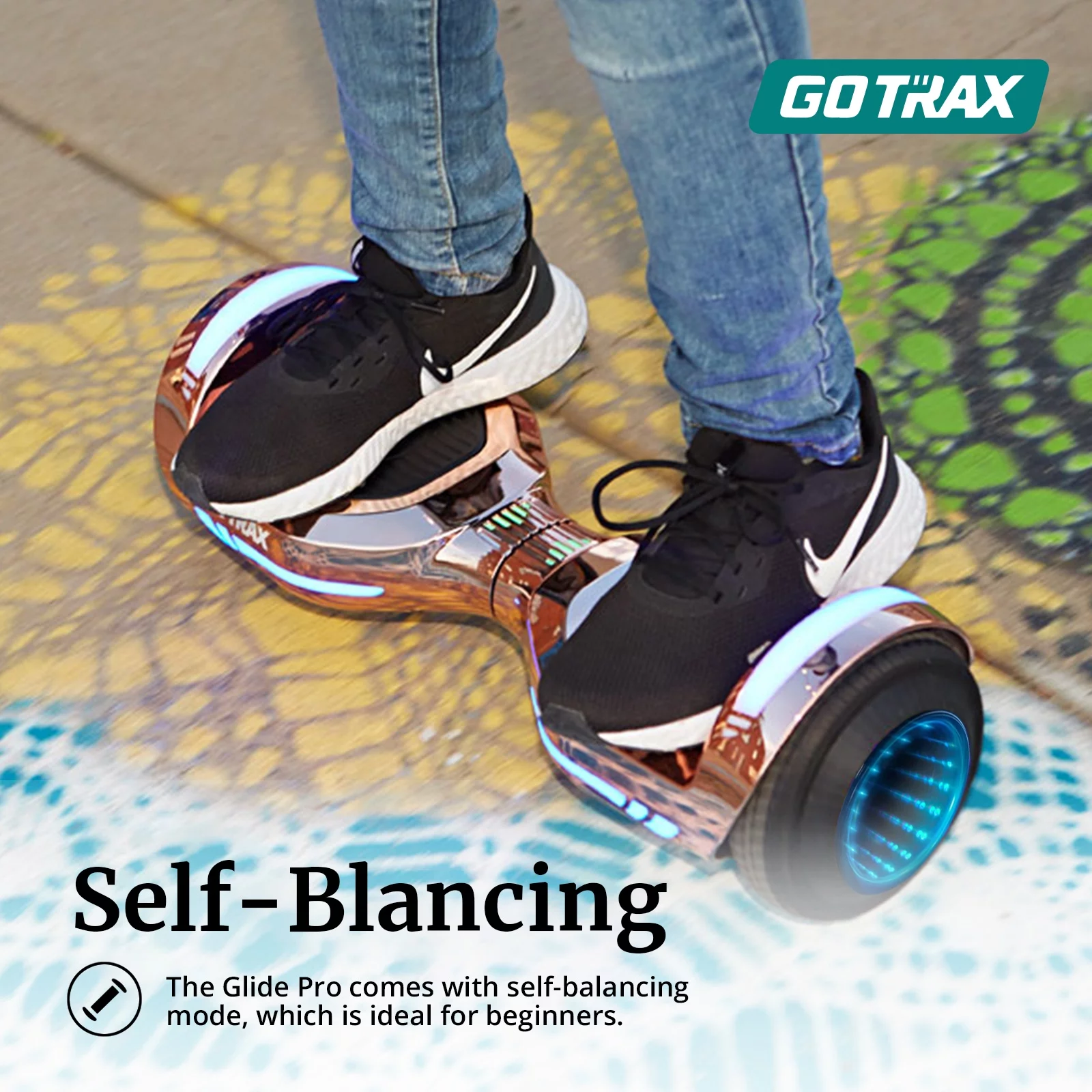 GOTRAX GLIDE PRO Bluetooth Hoverboard, 6.5\u0026quot; Wheels and 7 Colors Lights Self Balancing Scooters for 44 176lbs Kids Adults Silver - John Pierce Auto Care