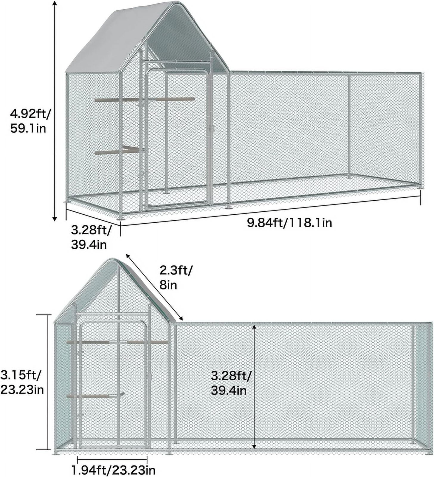 Walnest 10ft Large Metal Chicken Coop with Climbing Frame, Walk in Poultry Cage with Waterproof\u0026amp;Anti UV Cover,Heavy Duty Chicken Coop or Outdoor Backyard Farm Use - John Pierce Auto Care