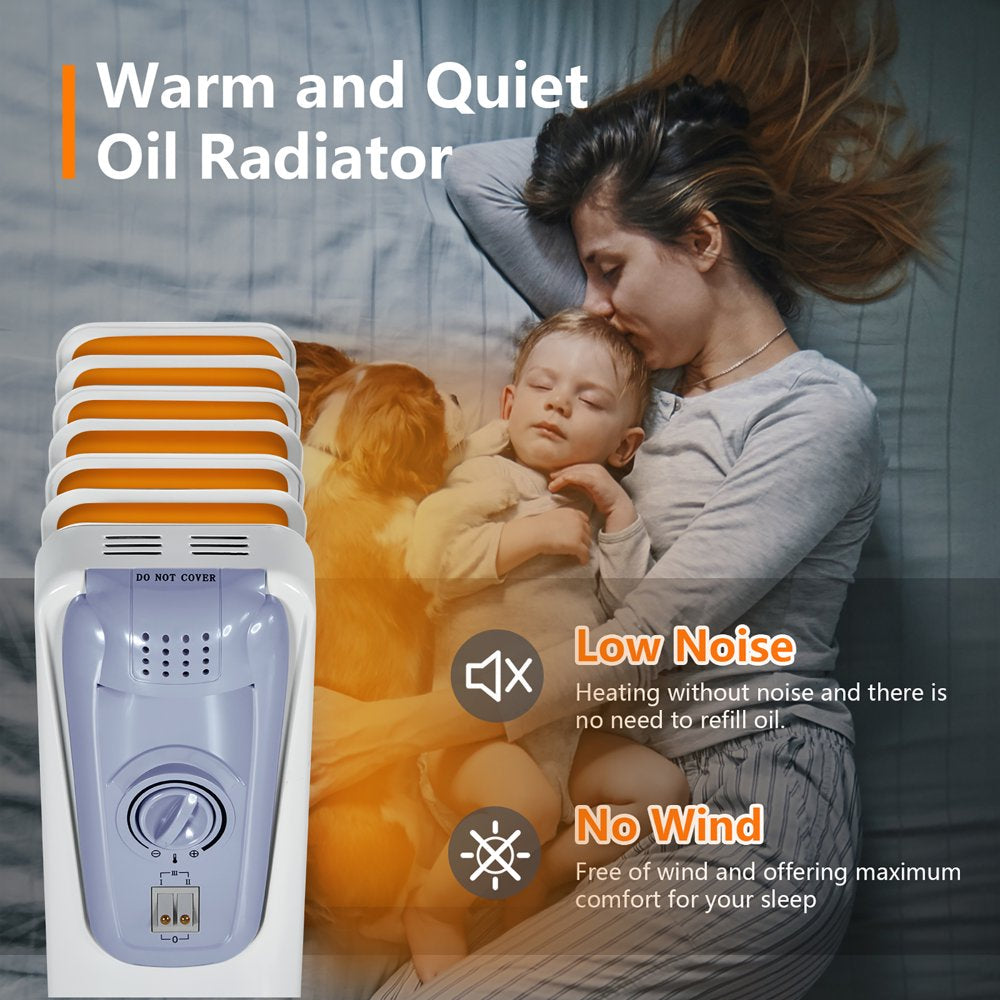 Costway 1500W Electric Oil Filled Radiator Space Heater 7 Fin Thermostat Room Radiant - John Pierce Auto Care
