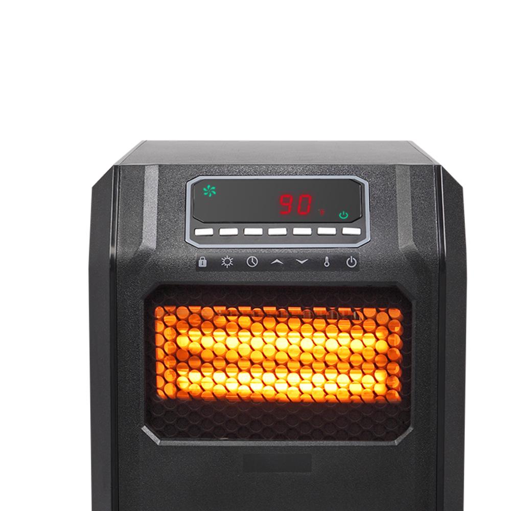 SAIBAI 1500W Quartz Tube Heater Digital Style 4 Quartz Tubes Black (Chanto Metal Fan) - John Pierce Auto Care