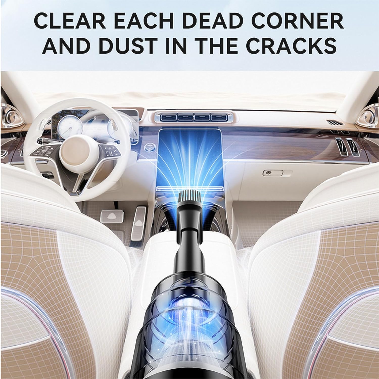Car Mounted Vacuum Cleaner Wireless Portable Household Handheld Dust Collector Lightning Deals of Today Prime (Blue) - John Pierce Auto Care