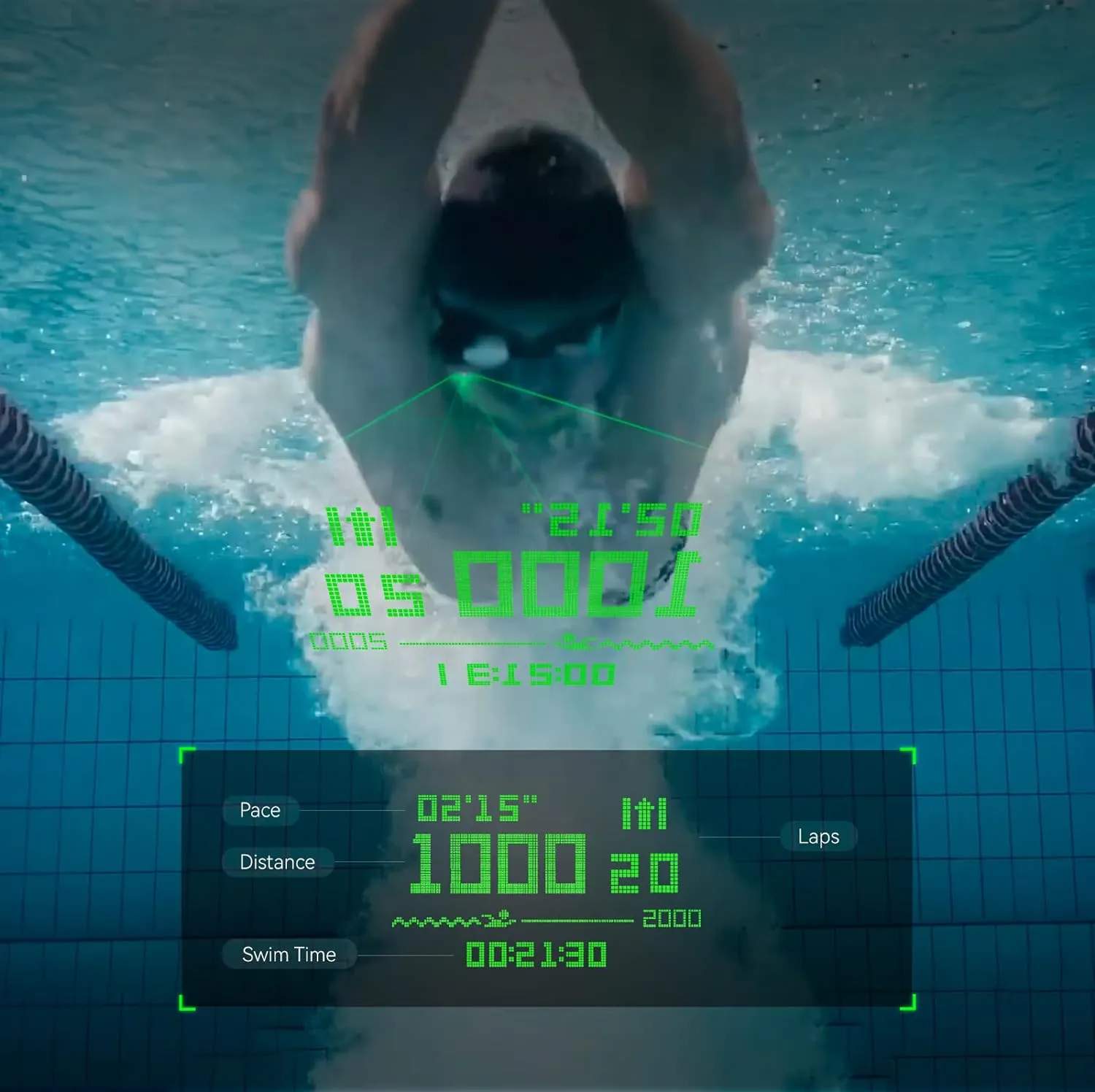 2s AR Smart Swim Goggles Anti fog Swimming Goggles Fitness Tracker That Shows Your Metrics, Compatible with Open Water Mode - John Pierce Auto Care