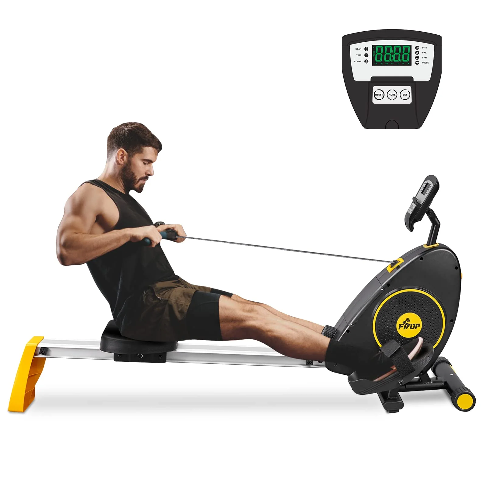FISUP Rowing Machine with 8 Level Adjustable Magnetic Resistance Indoor Rower Machines for Home Fitness Cardio Workout - John Pierce Auto Care
