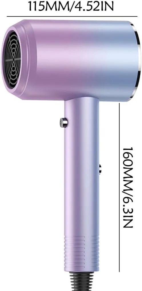 Blue Light Hair Care Gradient Hair Dryer Electric Hair Dryer Household Constant Temperature Cold and Hot Hair Dryer Silent Hair Dryer (Purple) - John Pierce Auto Care